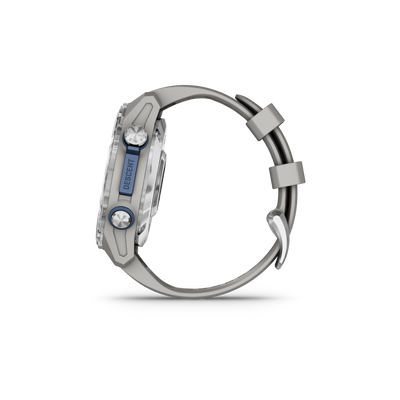 Garmin Descent™ Mk3 – 43 mm - Stainless Steel with Fog Gray Silicone Band