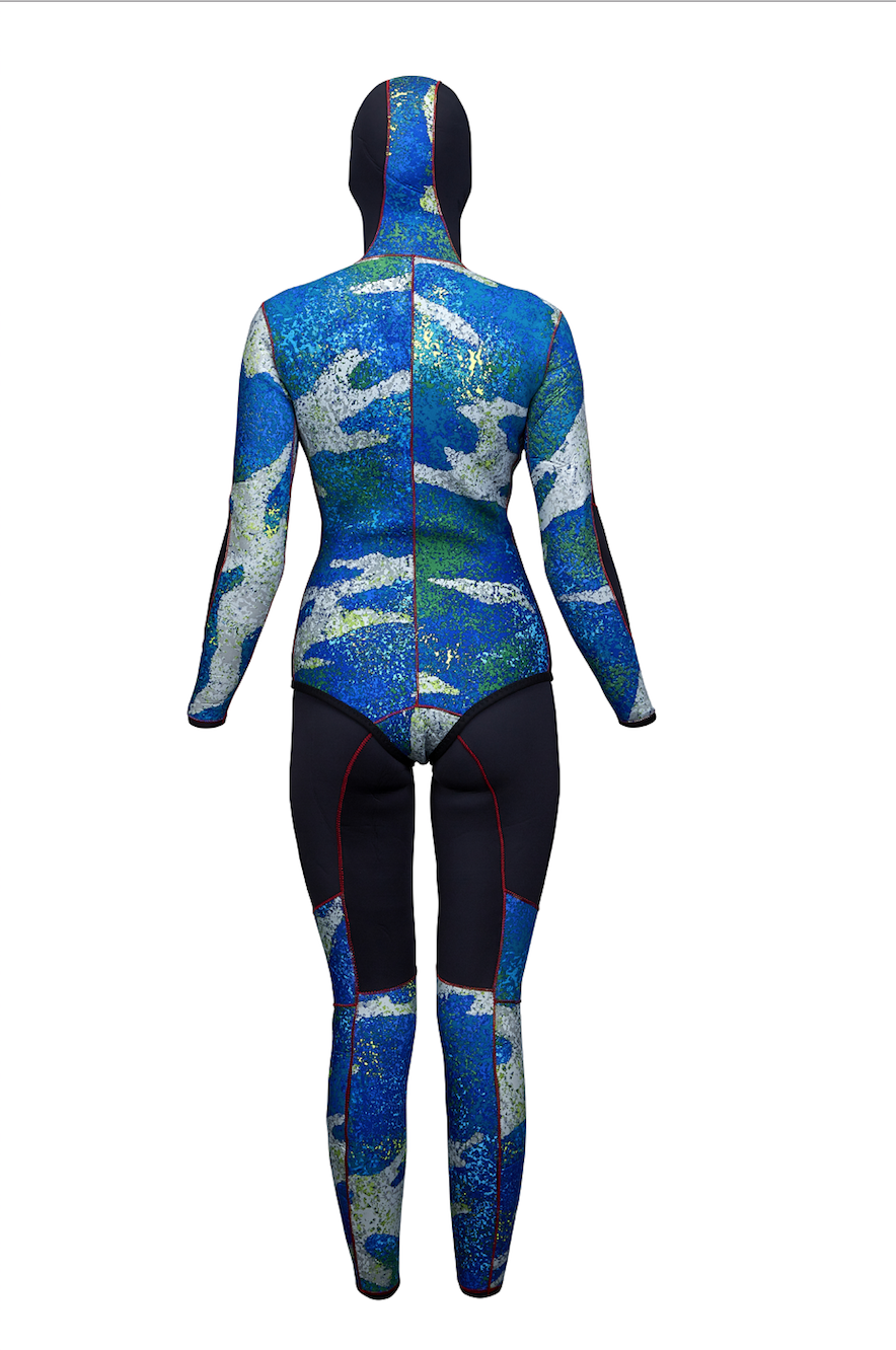 PoloSub Lined Open Cell Blue Camo Womens Wetsuit 3.5mm