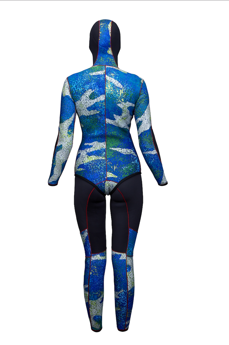 PoloSub Lined Open Cell Blue Camo Womens Wetsuit 3.5mm
